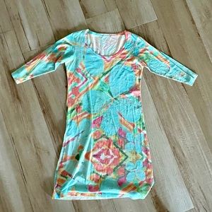 Before + Again Batik T-Shirt Dress S/M